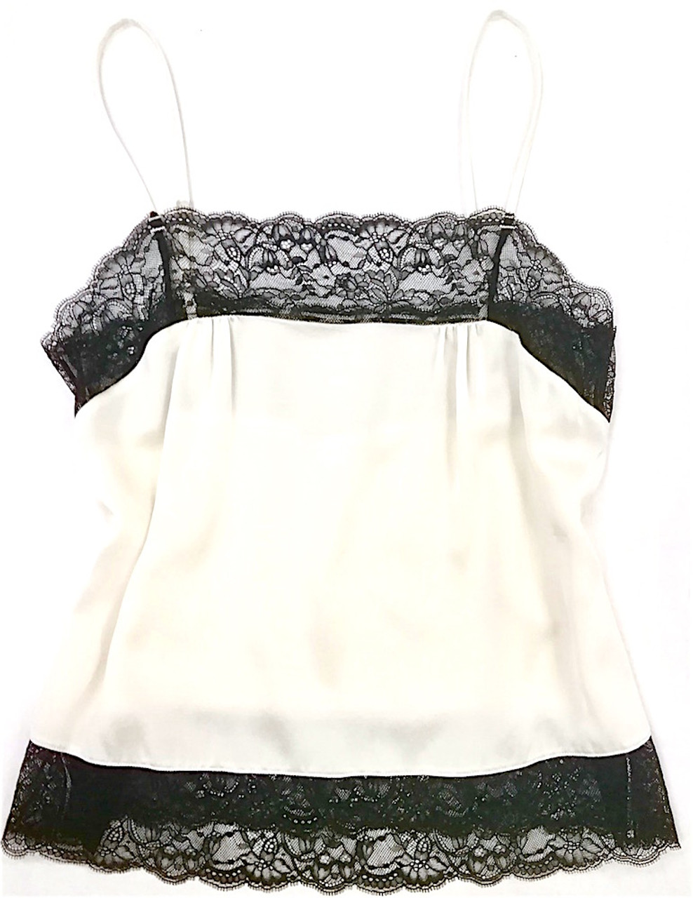 SILK WITH LEAVERS LACE PIA UNDERPINNING VANILLA - Samantha Chang