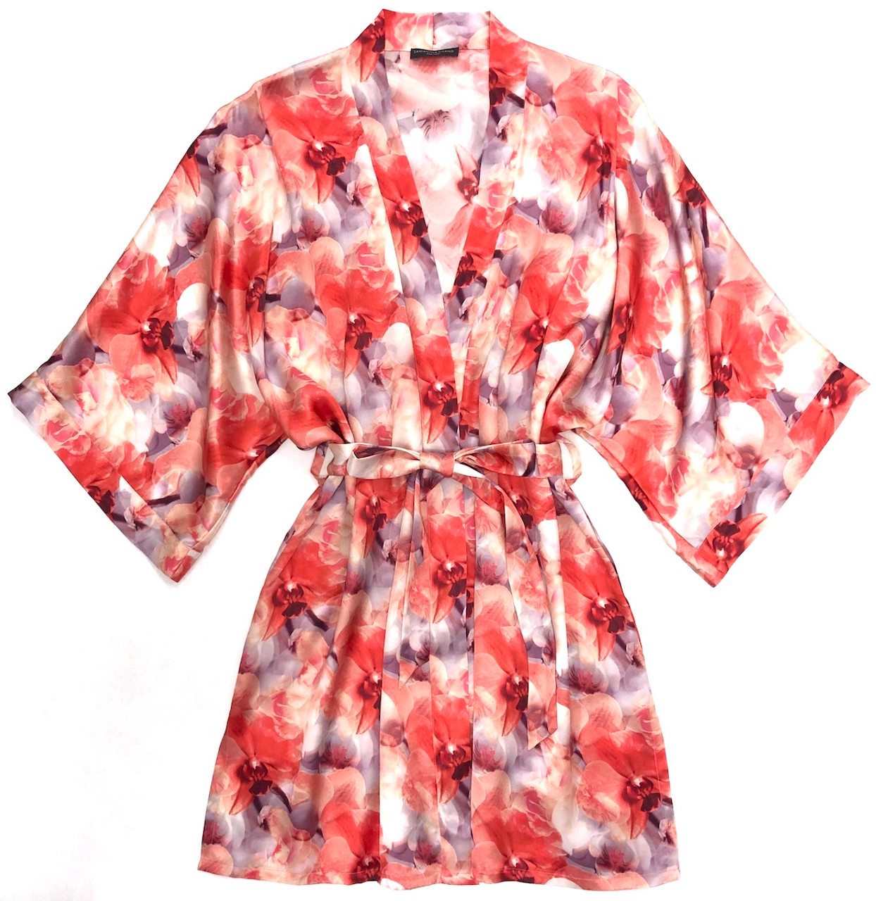Generic Womens Sheer Kimono Robe Sexy Floral Print Chiffon Short Robes  Chiffon Bath Lingerie With Belt Red,One Size at Amazon Women's Clothing  store