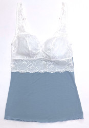 HOME APPAREL BUILT UP CAMI ICEBERG W/ WHITE LACE