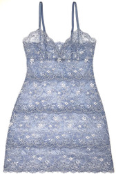 ALL LACE AMOUR FULL SLIP FRENCH BLUE/EGGSHELL