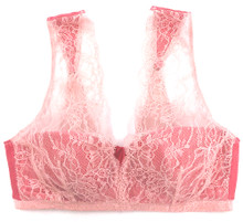 SILK WITH LEAVERS LACE LOLA BRA TOP PINK TULIP