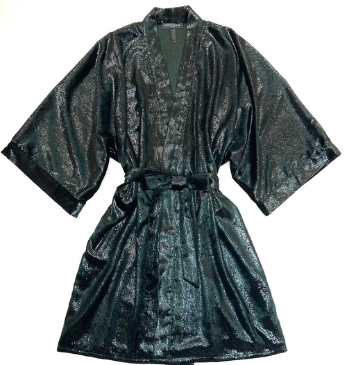 CLASSIC SHORT KIMONO SHIMMER VELVET EMERALD