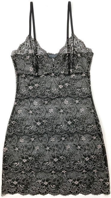 ALL LACE AMOUR FULL SLIP BLACK/LILAC GREY