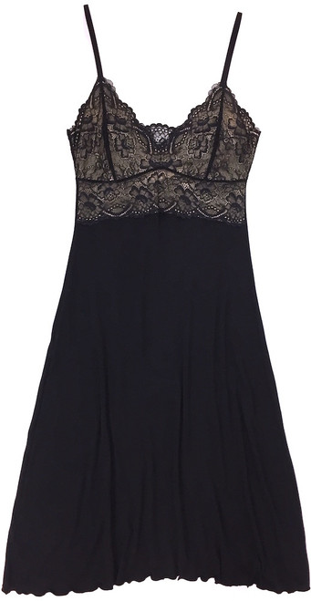 HOME APPAREL LACE CUP BALLERINA GOWN BLACK W/ BLACK LACE