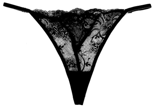 ALL LACE AMOUR STRING W/ ADJUSTABLE STRAP BLACK