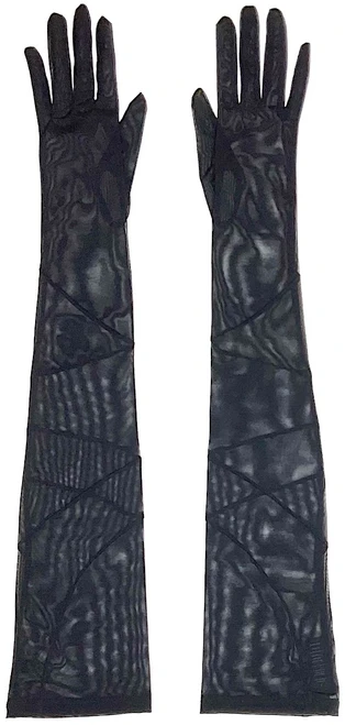 JET SET GLAMOUR GLOVES MESH BLACK