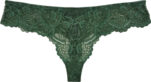 ALL LACE CLASSIC THONG DARK FOREST