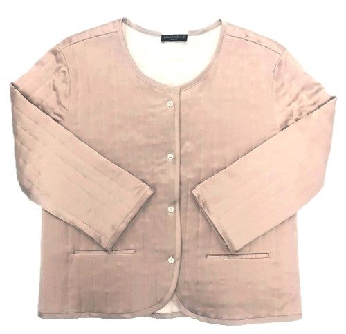 CLASSIC SILK QUILTED FILM NOIR JACKET POWDER NUDE