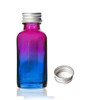1 oz Multi Fade Cosmic Cranberry and Teal blue Bottle with Silver 20-400 lid with foam liner