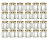 1.5 oz Mini Hexagon Glass Jars with GOLD Lids with Labels, Pack of 24