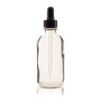 4 oz CLEAR Glass Bottle - w/ Black Regular Glass Dropper