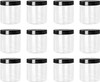 16 oz Big Mouth Clear Plastic PET Jar with Black Smooth Lids - Set of 6