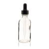 2 oz CLEAR Glass Bottle - w/ Black Regular Glass Dropper