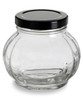 8 oz (225 ml) Faceted Glass Jar with Black Lid - Case of 120