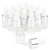 15 Pcs Clear Glass Dropper Bottles Essential Oil Bottles Refill Sample Vials Aromatherapy Perfume Liquid Glass Bottles With Eye Dropper&Silver Lids (1ml)