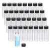 100 Pieces Glass Sample Vial, Liquid Sampling Small Glass Bottle with Black Plastic Screw Caps, Leakproof, Light Weight and Corrosion Resistance (20ML, Clear)