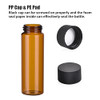 100 Pieces Glass Sample Vial, Liquid Sampling Small Glass Bottle with Black Plastic Screw Caps (2ML, Brown)