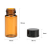 50 Pack,5ml (1/6 oz) Amber Glass Essential Oil Bottle with Screw Caps,Empty Refillable Travel Glass Liquid Sample Vial Preservation Storage Vials Test Container-FREE Funnel&Dropper