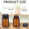 250 Pieces 2 ml Essential Oil Bottles Vial Small Oil Bottles Refillable Sample Glass Bottles with Orifice Reducer Dropper and Cap DIY Supplies Tool Accessories for Perfume (Amber)