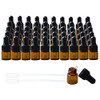 Eassen 50pcs 1ml Amber Mini Glass Dropper Bottles, Small Amber Sample Bottle with Glass Eye Dropper for Essential Oils Sample Traveling