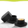 (200 Pack) 5ml Thick Black Glass Square Jars with Black Child Resistant Lids