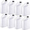 Dandat 8 Pcs Plastic Jug with Child Resistant Lid 1 Gallon F Style Gallon Jugs with Ergonomic Handle Plastic Gallon Jar Storage Containers with Lids for Commercial and Home Use