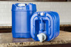 Emergency Water Storage 5 Gallon Water Tanks - 10 Gallons Total (2 Tanks) - 5 Gallons Ea. w/Lids + Spigot - Food Grade, Portable, Stackable, Easy Fill - Survival Supply Water Container
