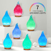 Porseme 280ml Essential Oil Diffuser Glass Color Changing Aroma Air Diffusers Aromatherapy Ultrasonic Cool Mist Humidifier 7 Running Hours Waterless Auto-off for Sleeping, Yoga, Office, Spa(Blue Wave)