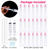 AMORIX 50PCS Lip Gloss Tubes 20ml Pink Cap Lip Gloss Containers Empty Lip Balm Tubes Refillable Cosmetic Squeeze Lipgloss Tubes + 2 x 20ml Syringes Tag Labels for DIY Lip Gloss Glitter