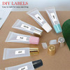 50PCS Lip Gloss Tubes 15ml Blue Cap Lip Gloss Containers Empty Lip Balm Tubes Refillable Cosmetic Squeeze Lipgloss Tubes + 2 x 20ml Syringes Tag Labels Stickers for DIY Lip Gloss Base Glitter