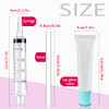 50PCS Lip Gloss Tubes 15ml Blue Cap Lip Gloss Containers Empty Lip Balm Tubes Refillable Cosmetic Squeeze Lipgloss Tubes + 2 x 20ml Syringes Tag Labels Stickers for DIY Lip Gloss Base Glitter