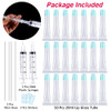 AMORIX 50PCS Lip Gloss Tubes 20ml Blue Cap Lip Gloss Containers Empty Lip Balm Tubes Squeeze Lipgloss Tubes + 2 x 20ml Syringes Tag Labels for DIY Lip Gloss Base Glitter