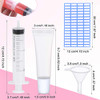 AerRoll 50Pcs 15ml Empty White cap Lip Gloss Tubes, Soft Cosmetic Squeeze Tubes With Labels Stickers+Syringe+Funnel, for DIY Lip Gloss Balm Cosmetic (White x 50pcs)