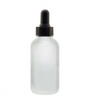 2 Oz Frosted Glass Bottle w/ Black Calibrated Glass Dropper