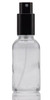 30 ml Clear Glass Euro Glass Bottle w/ Black Metal Sprayer