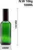 100 ml Green Euro Glass Bottle w/ Black Metal Sprayer