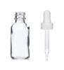 2 oz CLEAR Glass Bottle w/ White Regular Glass Dropper