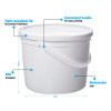 Plastic Pails With Lids # 5 QT / 160 Oz. & White Handle