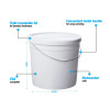 Plastic Pails With Lids # 6 QT / 192 Oz. & Metal Handle