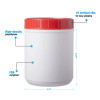 White Canisters With Lids # Red Lid, 60 Oz. - 1 Dozen