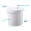 1 oz. Poly-Cons With Attached Lid # White, 1 1/2 Dia. x 1 1/2 H - Pkg/100