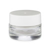 1/4 oz clear glass thick wall jar with 33-400 neck finish with White PP Cap