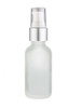 2 oz Frosted Glass Bottle w/ Matte silver and White Treatment Pump