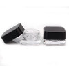 5 ml Mini Square Clear Concentrate Jars with Black lids - pack of 250