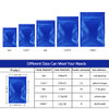 100 Pack Smell Proof Bags - 3 x 4 Inch Resealable Mylar Bags Foil Pouch Flat Bag with Clear Window Blue