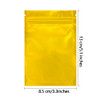 100 Pack Resealable Mylar Bags - 3.3 x 5.1 Inch Smell Proof Bags Foil Pouch Flat Bag with Front Window Golden