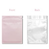 100 Pack Mylar Bags - 5.5 x 7.8 Inch Resealable Foil Pouch Bag Food Storage with Clear Window Pink