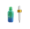 1 Oz Sage Green and Blue Multi-fade Bottle w/ White Matte Gold Regular Dropper