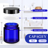 Norme 24 Pcs 4 oz Glass Jars with Lids Leakproof Round Airtight Jars Empty Cosmetic Jars with Inner Liners Lid for Storing Lotions Powder Ointments Candle Making (Cobalt Blue)