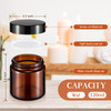 36 Pcs 4 oz Glass Jars with Lids Leakproof Round Airtight Jars Empty Cosmetic Jars with Inner Liners Lid for Storing Lotions Powder Ointments Candle Making (Black,Amber)